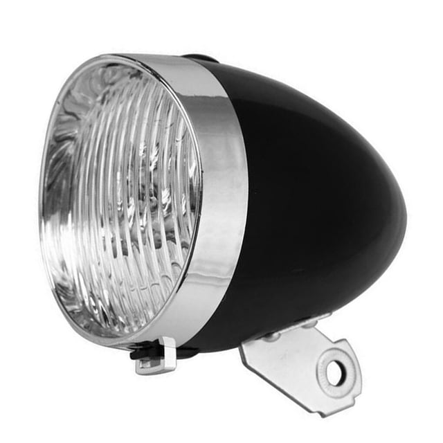 pitrice Vintage LED Bicycle light Road Waterproof Cycling Front Light Battery Operated Lamp Riders Gift Equipment Biking 200LM Black Without Visor 1Set