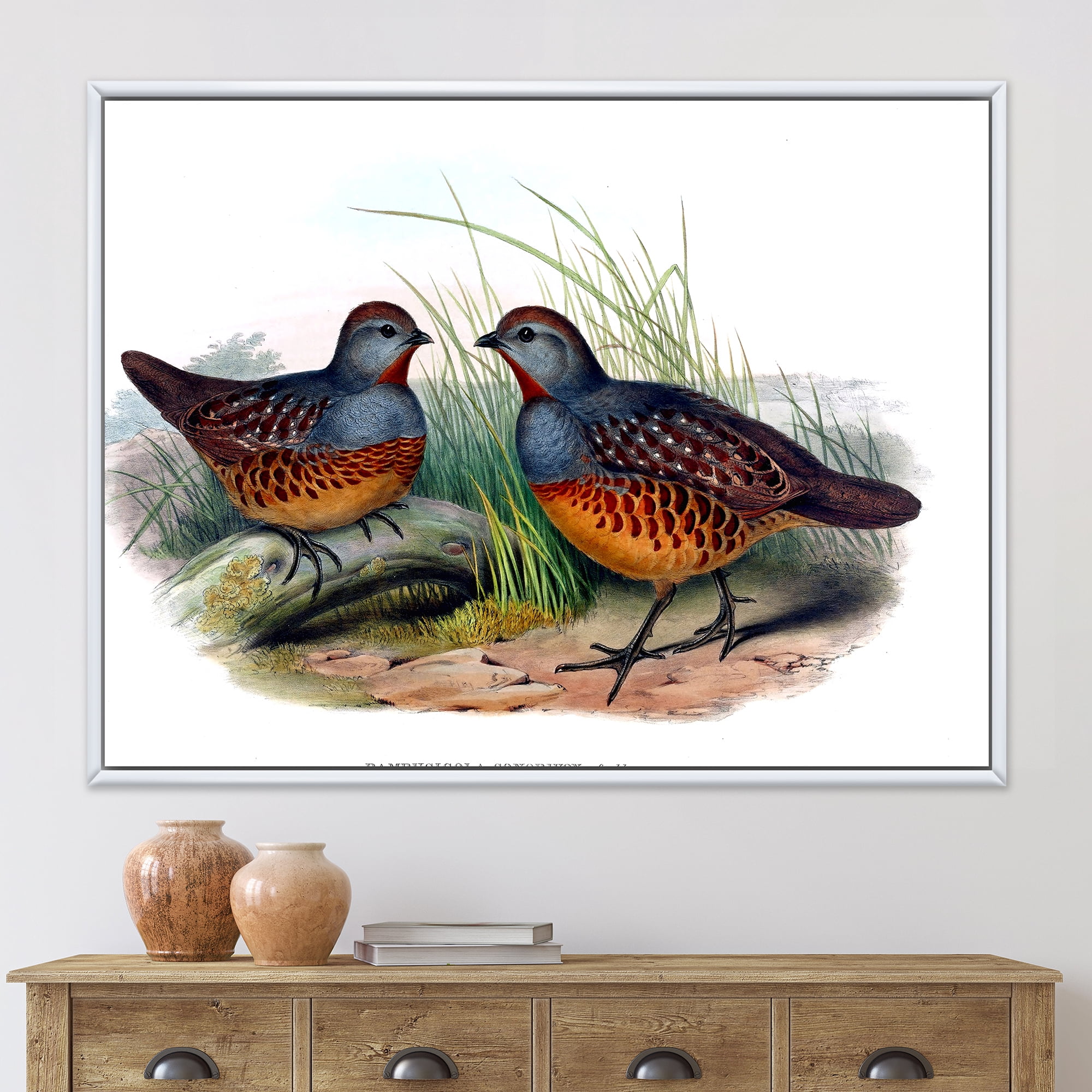 Designart 'Ancient Birds In The Wild VII' Traditional Framed Canvas Wall Art Print