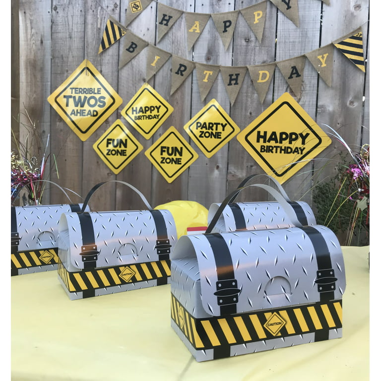 Construction Party Favor Bags & Toppers, DIY Construction Party Favors  Packaging ONLY, Thanks for Building Memories With Me SET of 12 