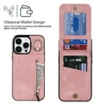 thumbnail image 3 of Nalacover for iPhone 12 Pro/12, Wallet with RFID Credit Card Holder and Zipper Pocket,Drop Protection Flip Cover Ring Holder Kickstand with Double Magnetic Clasp For iPhone 12/12 Pro, Pink, 3 of 12