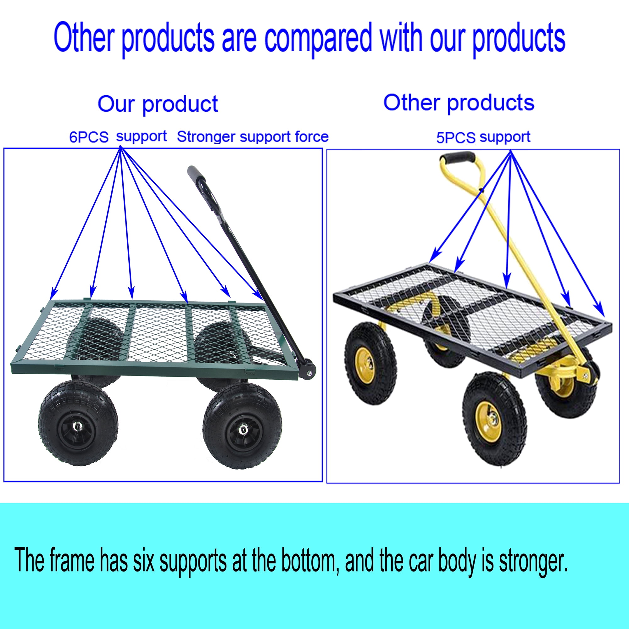 Aimee Lii Green Mesh Steel Garden Cart, Folding Utility Wagon with Removable Sides and Tires, Foldable Wagon Cart with Wheels Aimee Lii Green Mesh Steel Garden Cart, Folding Utility Wagon with Removable Sides and Tires, Foldable Wagon Cart with Wheels