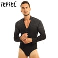 thumbnail image 2 of Body para hombre, camisas con diamantes de imitación brillantes, cuello levantado, trajes de salón, Ropa de baile latino, Tango, Rumba, camisa de baile, leotardo, Tops, 2 of 5
