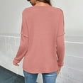 thumbnail image 3 of Maplenight Womens Lightweight T Shirts Waffle V Neck Button Long Sleeve Henley Tunic Tops Solid Loose Casual Pullover Blouses for Fall Winter, 3 of 8