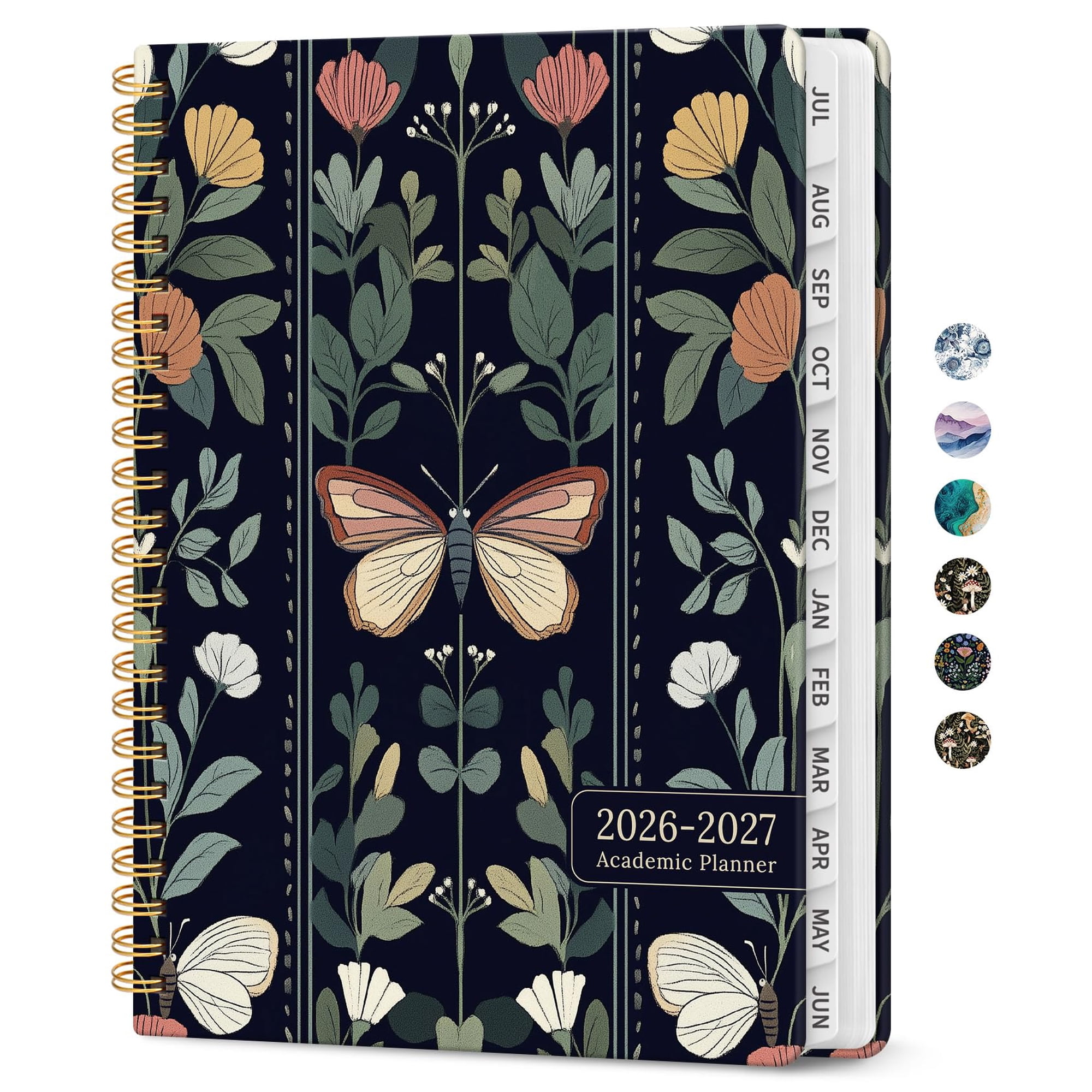Planner 2026-2027 Jul 2026-Jun 2027 Academic Monthly & Weekly Planner | 6.3 x 8.5 Hardcover Pretty Calendar Planner for Women Spiral Organizer for School Office Home Supplies Blue Floral