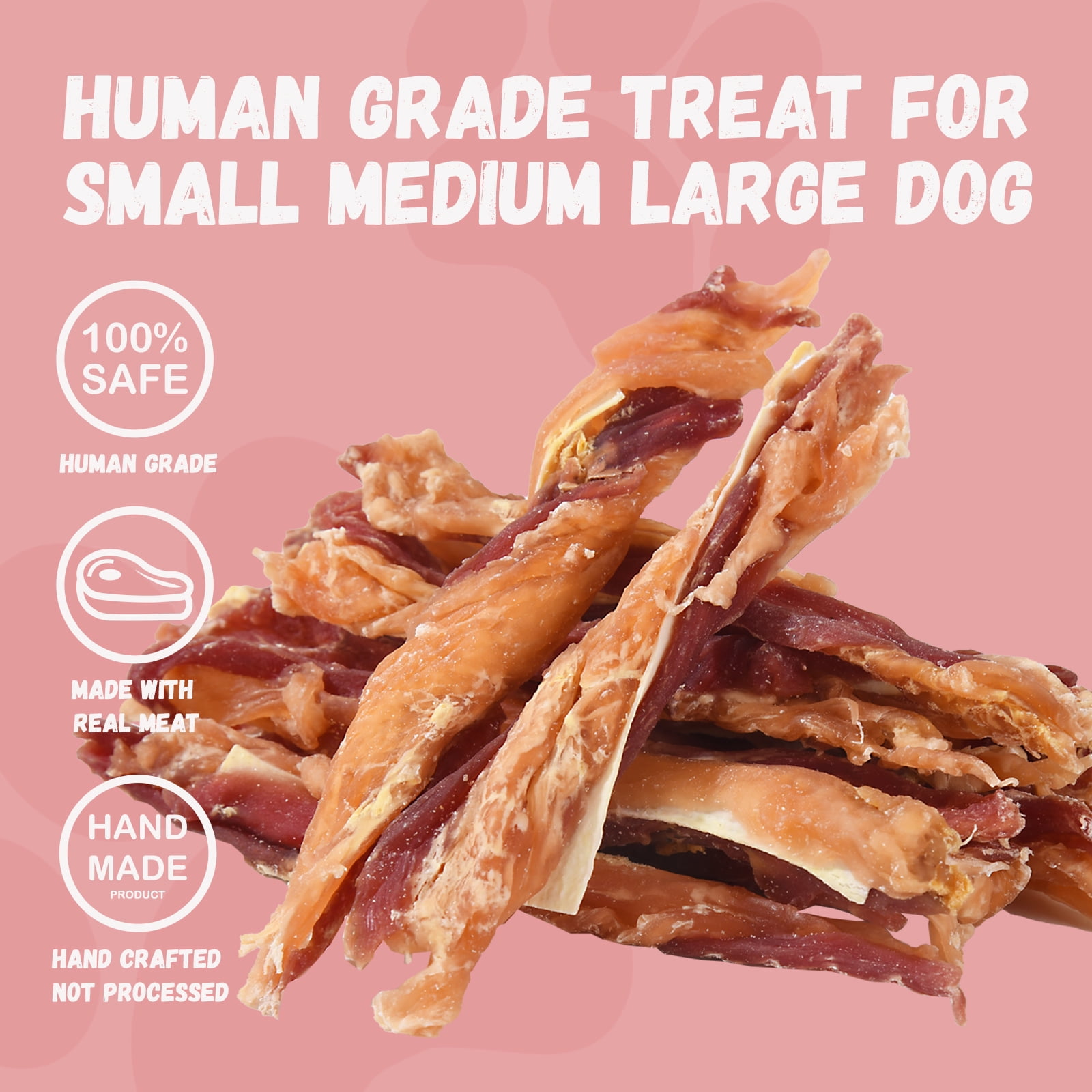 (2 pack) Pawmate Chicken Jerky & Duck & Cod Twist Dog Treats, Premium Pure Meat Snacks for All Dogs, 28-29 Count