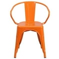 thumbnail image 2 of Bowery Hill Industrial Metal Stackable Dining Arm Chair in Orange, 2 of 4
