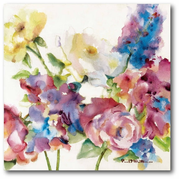 Courtside Market Watercolor Blooms Gallery-Wrapped Canvas Wall Art, 16x16