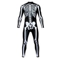 thumbnail image 4 of HNMKIU Men's Halloween Skeleton Jumpsuit Tight Fit Bodysuit with Zipper Front Party Black - L, 4 of 4