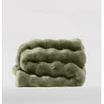 thumbnail image 5 of Brooklyn Loom Bubble Faux Fur 100% Microfiber Polyester  Full/Queen Blanket in Green, All Season, Adult Size, OEKO-TEX Certified, 5 of 12