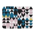 thumbnail image 1 of POGLIP Abstract Triangles Pattern in Pastel Pink Blue Black White and Gold Modern Geometric Worn Out Creative Doormat Floor Rug Bath Mat 23.6x15.7 inch, 1 of 1