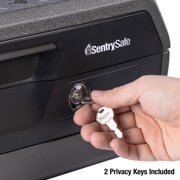 SentrySafe CHW30100 Fire/Water Resistant Chest Safe with Key Lock, 0.36 Cu-Ft., Charcoal Gray