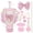 Light Pink, variant on 9 PCS Cup Accessories Set for 20/30/40 oz Tumbler Including Bottle Cover Cup Strap Chain Pendant Bow Decoration Butterfly Pendant for Women