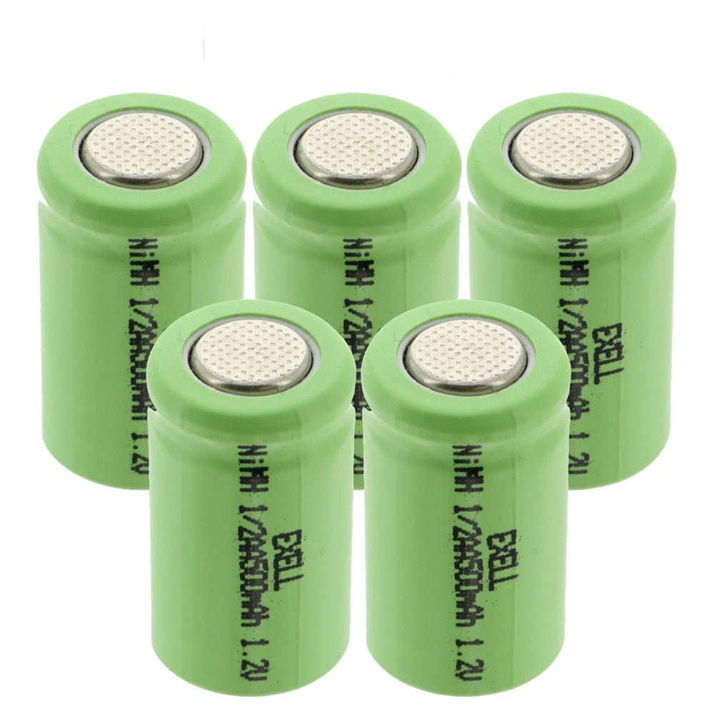 5x 1/2AA 1.2V Rechargeable Flat Top Batteries For Solar Lights,Remotes