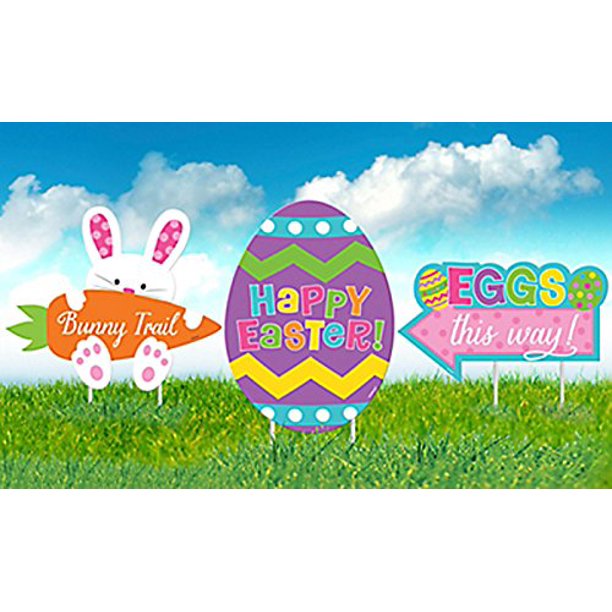 Easter Egg Hunt And Bunny Sidewalk Signs 3 Signs Walmart Com Walmart Com