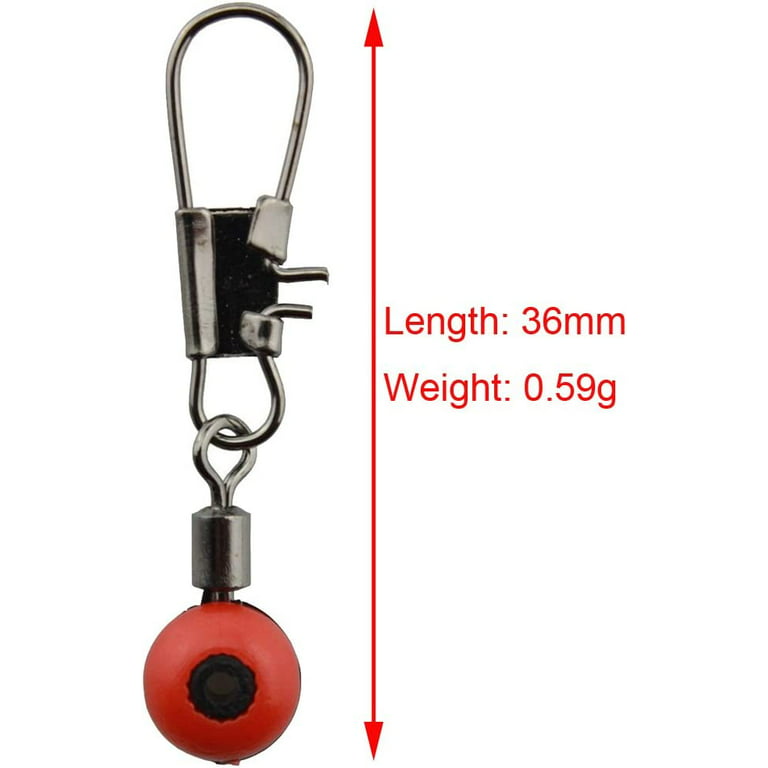 3 Color Fishing Line Slides Hook Shank Clip Connector Swivels Fishing Beads Small  Fishing Accessories Kit(Red, 100pcs) 