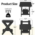 thumbnail image 3 of NALONE Adirondack Folding Table 15.7" Outdoor Side Table HDPE Plastic Double End Table Portable for Camping, Patio, Picnic, Porch, Deck (Black), 3 of 8