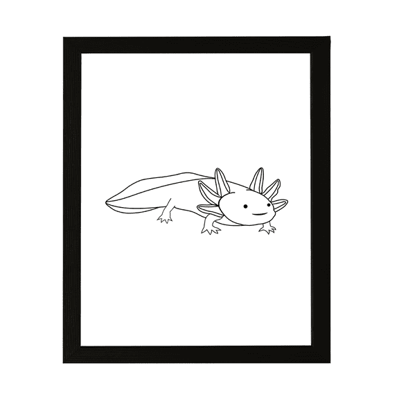 Designs ByLITA Axolotl Outlined version, 5 x 7 Wall Print Animals (Unframed) | Family Presents | Bedroom | Stylish Kindergarten Decor