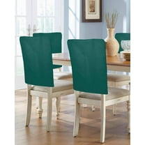 nqOlkjepod Dark Green Chair Covers Set of 8, Decorative Chair Back Cover, Modern Pure Dark Green Dining Room Chair Slipcovers Removable Chair Protectors Covers for Party Banquet