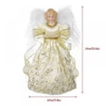 thumbnail image 6 of Angel Tree Topper with Feather Wings and Skirt, Christmas Tree Topper with LED Light for Tree Toppers Holiday Ornament Decorations, 6 of 7