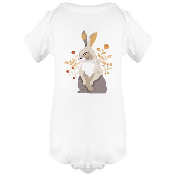 Rabbit And Flowers Design Bodysuit Infant -Image by Shutterstock,  24 Months