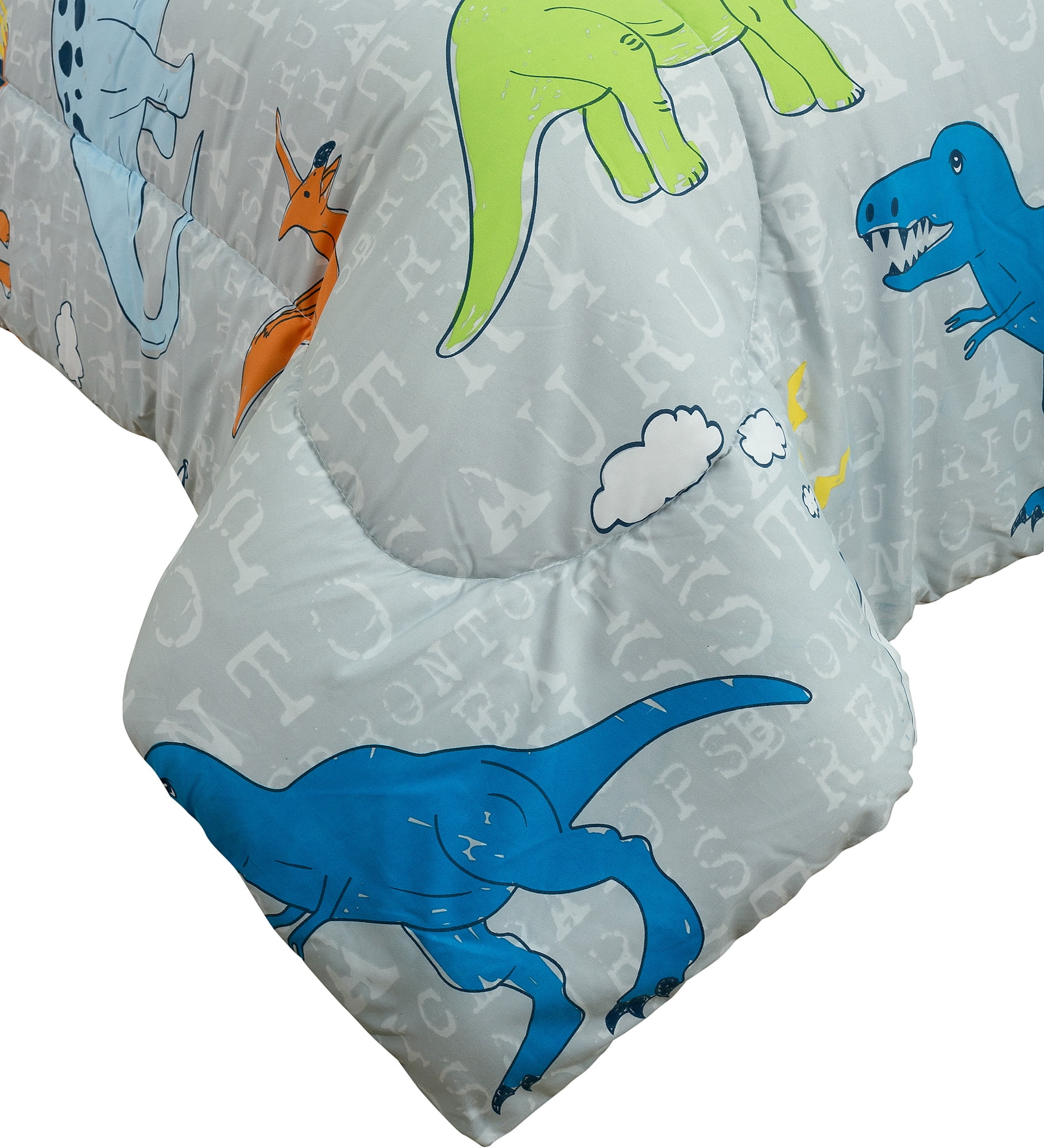 Full 7-Piece Comforter Set, Kidz Mix Dinosaur Volcano Walk Super Soft, Breathable, Bed in a Bag with Reversible Comforter
