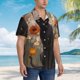 thumbnail image 3 of Balery Black Cat in Wildflowers Camisas hawaianas de manga corta para hombre, camisas playeras de corte holgado, camisas de vacaciones con botones,Large, 3 of 7