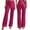 Hot Pink, variant on Womens Glitter Sequins Wide Leg Pants Rave Dance Fully Lining Loose Bling Trousers Hot Pink S