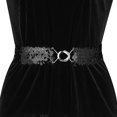 thumbnail image 4 of Cinturones elásticos ajustados para mujer, decoración de lentejuelas, cinturones elásticos para vestidos, 2 uds. Negro 64cm/25.19, 4 of 6