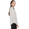 thumbnail image 4 of INSPIRE CHIC Blusa con cuello con volantes y lazo para mujer, blusa de manga larga con campana vintage Lunares blancos L, 4 of 6