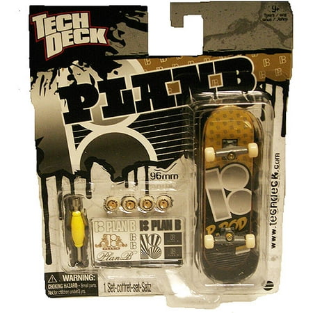 Tech Deck 96MM Fingerboard, Plan B Black &amp; Tan - Walmart.com