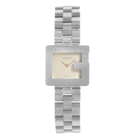 - Pre-Owned Gucci 3600L Square Face Silver Dial Steel Quartz Ladies Watch YA036504