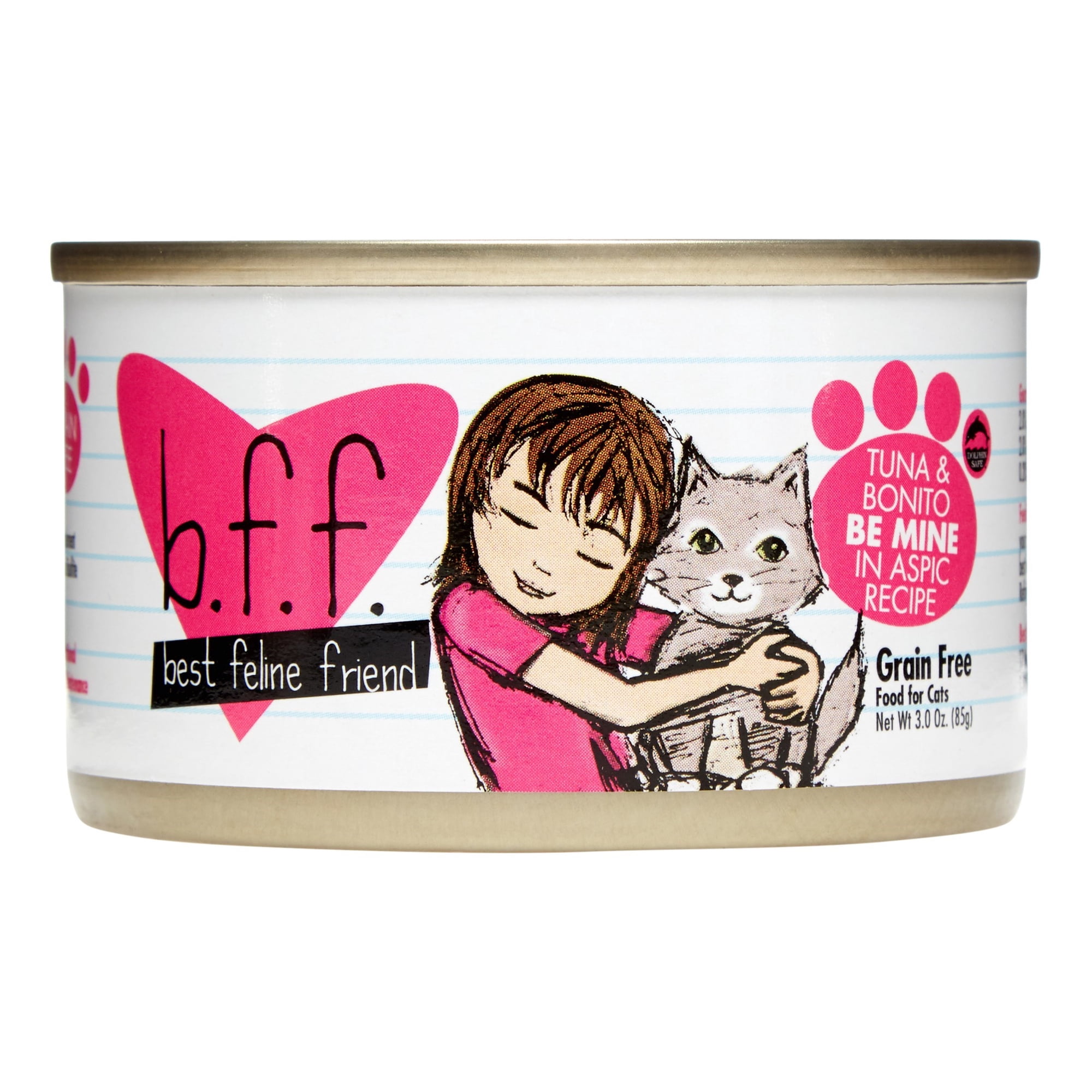 (24 Pack) Weruva BFF Tuna & Bonito Be Mine Grain-Free Wet Cat Food, 3 oz. Cans