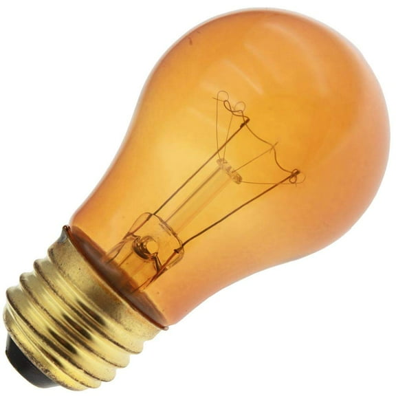 Industrial Performance Specialty 40A15/TY, 130 Volt, A15 Painted Transparent Yellow Light Bulb