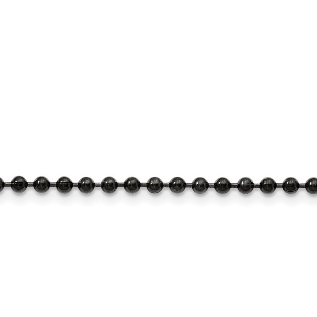 Stainless Steel 3.0mm IP Black-plated Ball Chain 20in