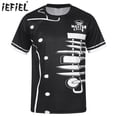 thumbnail image 2 of Ropa de trabajo para servicio de comida para hombre, camisa de Chef con estampado de disfraz, Tops de cocina para Hotel, restaurante, camisetas informales de manga corta con cuello redondo, 2 of 5