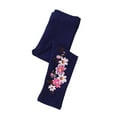 thumbnail image 3 of Kiijoy Toddler Girls Flower Embroidery Stretchy Leggings Cotton Casual Pants, Sizes 1-2, 3 of 6