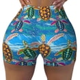thumbnail image 2 of Lsque Little Sea Turtles Pattern High Waisted Biker Shorts for Women-Tummy Control Fitness Athletic Workout Running Yoga Gym Shorts,Moisture-Wicking-Small, 2 of 9