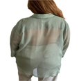 thumbnail image 2 of Blouse Transparente pour Femmes Col à Revers Manches Longues Chemise Ample en Maille Protection Solaire, 2 of 6