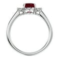 thumbnail image 3 of SuperJeweler 1 1/3 Carat Oval Shape Garnet and Two Diamond Ring In Sterling Silver For Women, 3 of 6