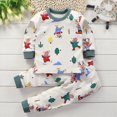 thumbnail image 2 of NOLDARES Toddler Baby Boy Outfits Clothing Set 2pcs Long Sleeve Graphic Print T Shirt and Joggers Pants Fall Winter Clothes Casual(Dark Green,6-12 M), 2 of 6
