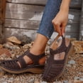 thumbnail image 5 of CQONEPT Women's Wedge Sandals Summer: Closed Toe Sandals for Women Platform Dressy Wedge Size 8.5 Coffee, 5 of 8