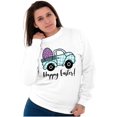 thumbnail image 4 of Happy Easter Plaid Egg Hunt Truck Women Crewneck Sweatshirt Brisco Brands S, 4 of 6
