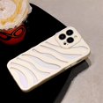 thumbnail image 2 of White Women Case for iPhone 14 Pro Max Cute Design with Hollow Water Ripple Pattern, Girly Case for iPhone 14 Pro Max Elegant Esthetic Curly Wave Cover, Lovely Phone Case for iPhone 14 Pro Max, 2 of 13