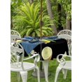 thumbnail image 3 of Outdoor Tablecloth with Umbrella Hole for Patio/Picnic/Party/Camping, Yellow Lemon Summer Waterproof Table Cloth Round Cover Washable, Farmhouse Tropical Fruit Black (Dia 54"), 3 of 8