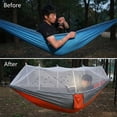 thumbnail image 2 of Camping Hammock with Mosquito Net, Lightweight Portable Nylon Hammock for Outdoor Backpacking Travel Beach Yard, orange, 2 of 13