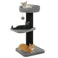 thumbnail image 3 of PEQULTI 36" Large Cat Scratching Post Tall Cat Scratcher for Indoor Pet  with Flower Perch Gray, 3 of 8
