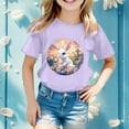 thumbnail image 2 of Toddler Girls Bunny T-Shirt Happy Easter Bunny Cute Summer Tops Tees Funny Family Girls Kids T-Shirt Kids Girls T-Shirt 12-13, 2 of 5
