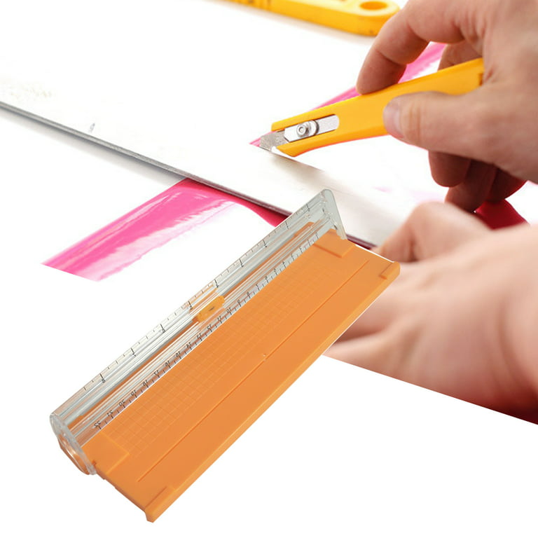 857A5 Paper Cutter Sliding Portable Mini Trimmer with Foldable Ruler for  Craft Purple ABS Metal