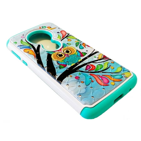 For Motorola Moto E5 XT1920DL 5.7" / G6 Play / G6 Forge Sparkle Phone Cover Case - Owl