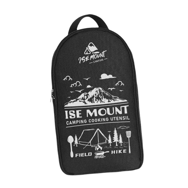 Bolsa de almacenamiento para utensilios de camping, organizador de utensilios, ligera, portátil y elástica. con Estampado Negro